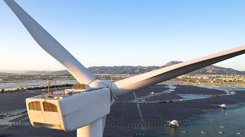 Solar and wind farm in FuJian, China.
