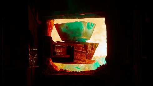 Copper smelter close up