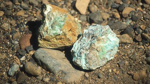 Pale green nickel rocks