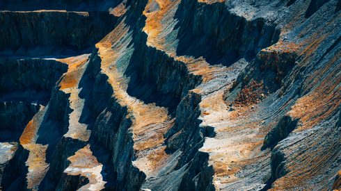close up of a copper mine taken in Romania