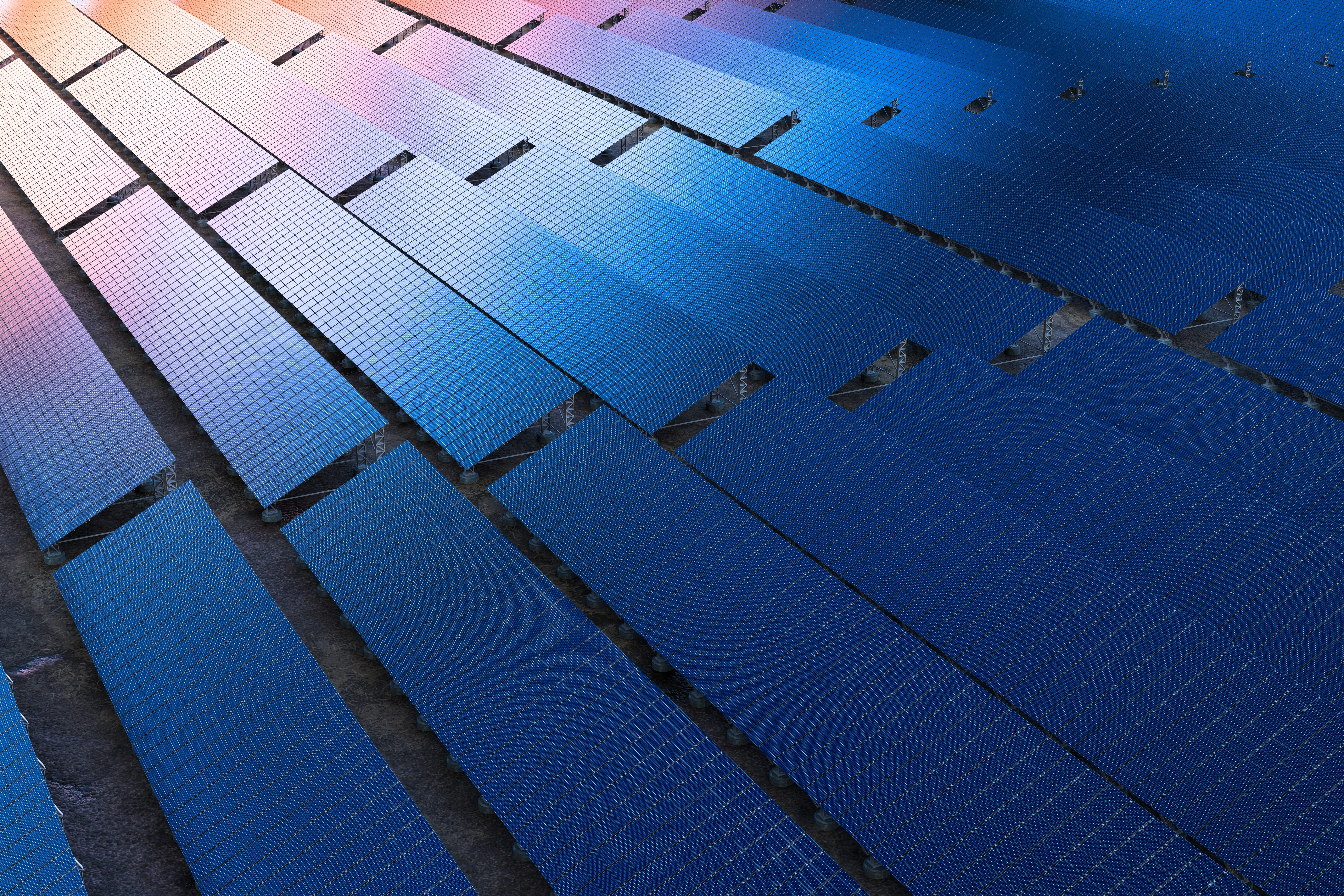 Strips of solar panels